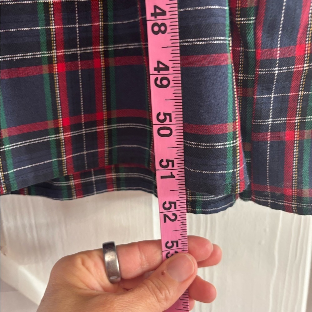 Sugarlips Miley Navy Tartan Plaid Palmer Puff Sleeve Tiered Maxi Dress Small - Picture 8 of 10
